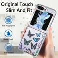 thumbnail image 6 of for Samsung Galaxy Z Flip 5 2023 Butterfly Case, Cute Print Pattern Shockproof Slim Silicone TPU Clear Women Girls Drop Protective Phone Case Cover for Samsung Galaxy Z Flip 5 5G, Blue, 6 of 6