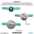 thumbnail image 5 of Dual Air Gap with Satin Nickel Brass Cap for Dishwasher and Tankless Reverse Osmosis Filter and Extra Long Thread (AG200-707, AG200-X07, AMERIGAP), 5 of 9