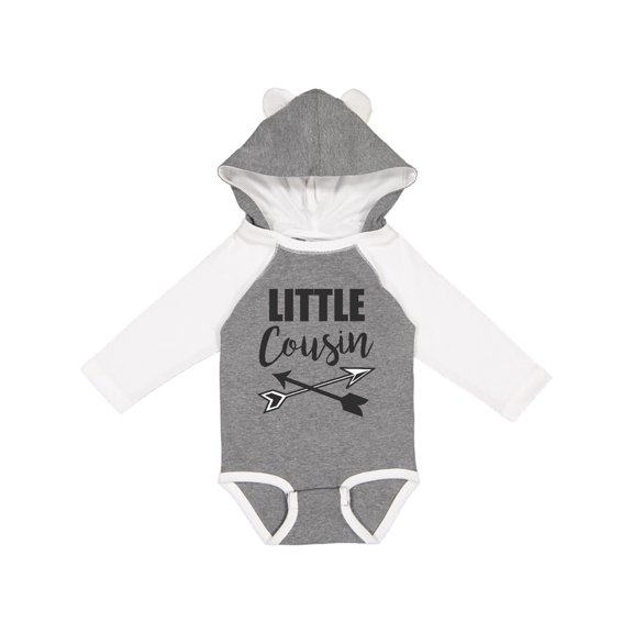 Inktastic Little Cousin with Arrows Boys or Girls Long Sleeve Baby Bodysuit