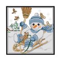 thumbnail image 2 of Cuadros Decorativos 14CT Sello DIY Habitación Costura Navidad Muñeco de nieve Lienzo Punto de cruz (K704) Wdftyju  embutido en tela, 2 of 9
