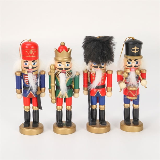 Miniaturas de Cascanueces, serie rosa, marionetas de Cascanueces, adornos de decoración de escritorio, muñecas de banda de soldados de nueces de dibujos animados, 12cm