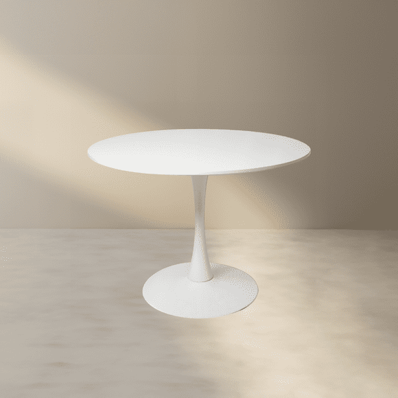 Modern Dining Table Round With Metals Base for 4 Chair