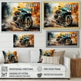 thumbnail image 4 of Designart "Watercolor-Painted Motorcycle Path" Motorcycle Wall Art Living Room, 4 of 7