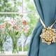 thumbnail image 3 of Abrazaderas magnéticas para cortinas con flores de cristal y resortes con hebilla plateada de cristal Oro, 3 of 8