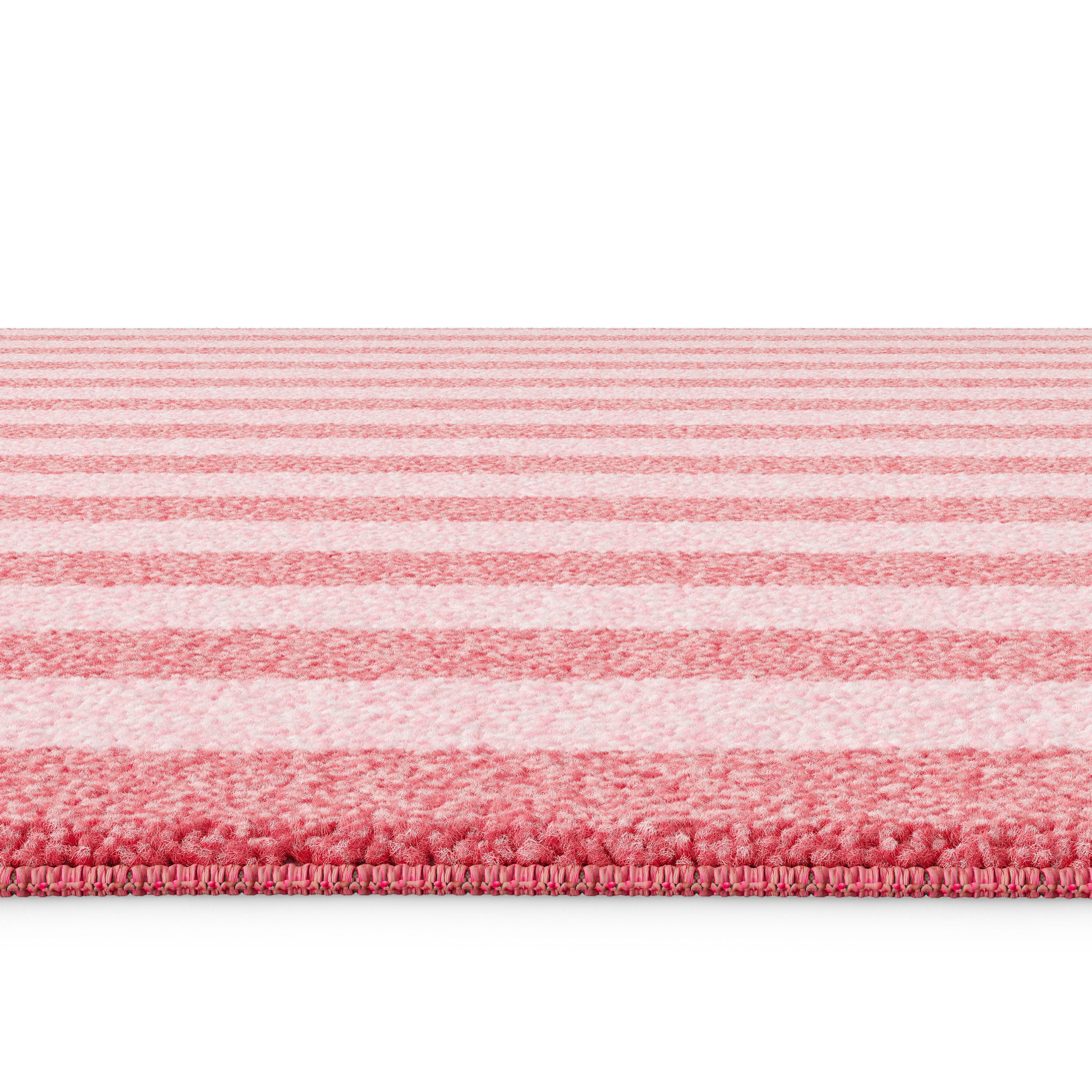 Mainstays Kids Tufted Pink Stripe Washable Area Rug, 8' x 10'