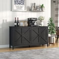 thumbnail image 6 of 59" Sideboard Cabinet, Modern Buffet Cabinet with Adjustable Shelves and 4 Doors, Large Coffee Bar Table with Dtorage, Wood Console Cabinet, for Living Room, Dining Room, 6 of 9
