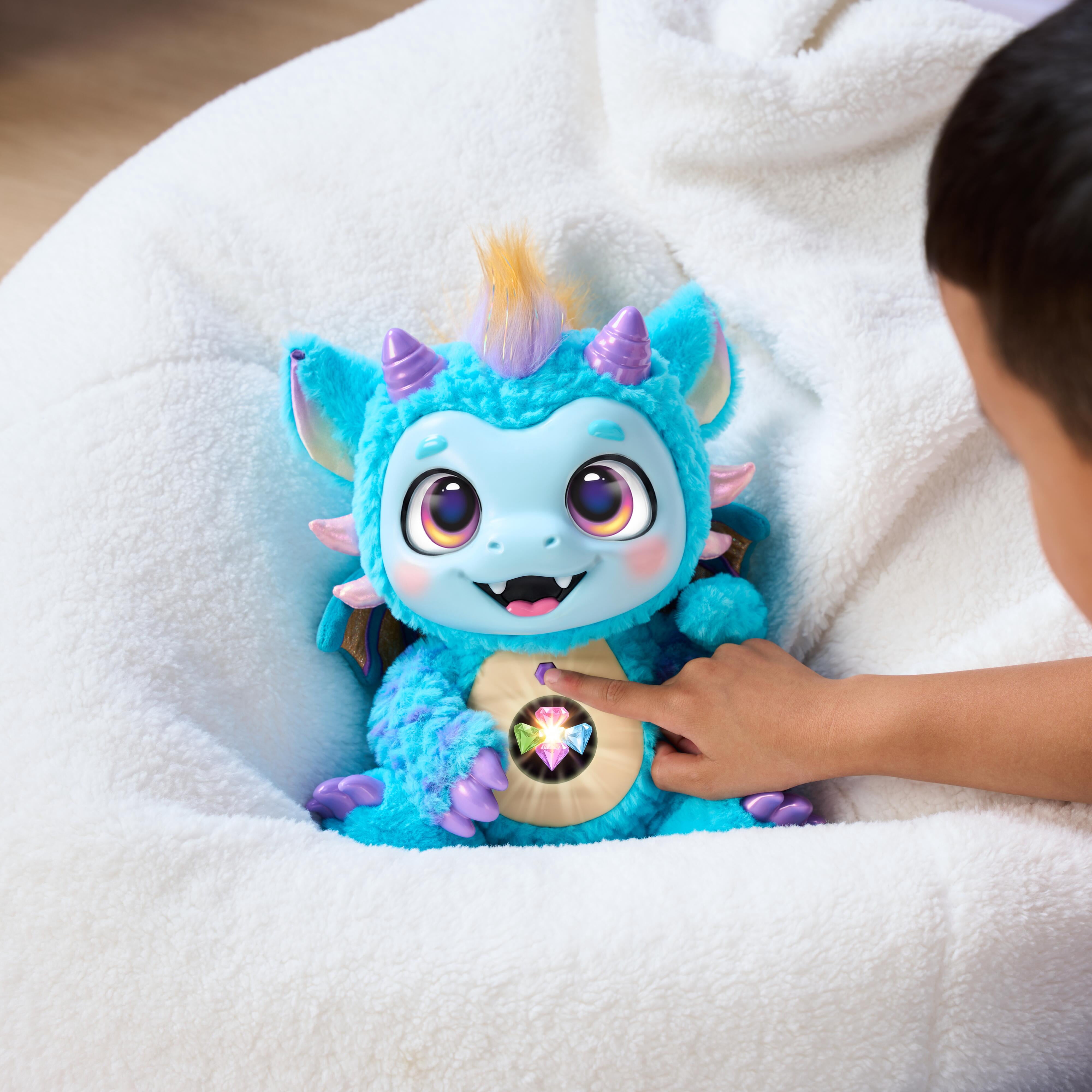 Little Live Pets My Magical Dragon Skye, Interactive Plush with 60+ Sounds & Reactions, 11.1” Tall, Magical Digital Belly Screen, Ages 4+