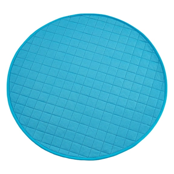 Round Polyester Pet Cooling Pad, Grid Stitch Breathable Summer Ice Silk Mat, Machine Washable Foldable Cool Cushion with 5 Sizes for Small Medium Large Dogs & Cats