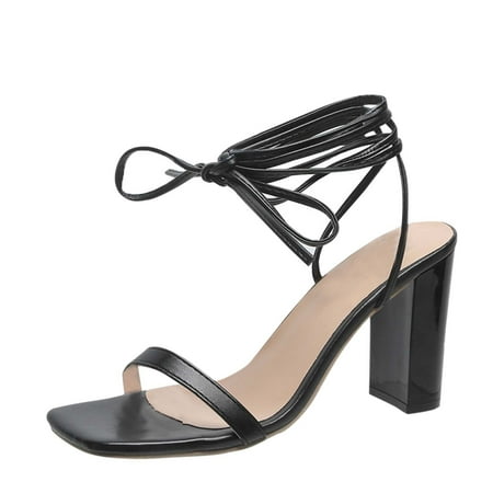 

adviicd Sandal Women High Stilettos Open Square Toe Ankle Strap Heels Comfort Strappy Dress Shoes Wedding Bridal Pumps Sandals