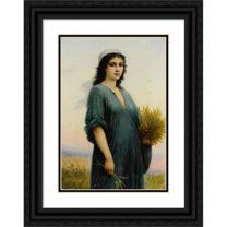 Charles Landelle 11x14 Black Ornate Wood Framed Double Matted Museum Art Print Titled: The Gleaner