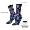 thumbnail image 2 of Yiaed Skull Flower Blue Print Great elasticity Crew Socks Sports socks for Men and Women, 2 of 5