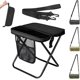 thumbnail image 1 of Taburete plegable tipo mochila, taburete plegable con bolsa de eslinga para adultos, asiento portátil ligero para camping con mochila de almacenamiento, ideal para pesca, senderismo y viajes (Negro), 1 of 6