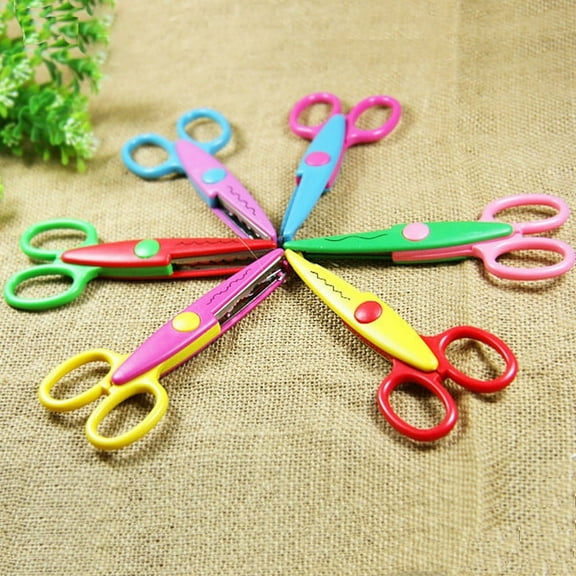 DIY Scissors Pinking Decorative Border Wavy Scallop Shears Random Fancy Paper 6X Cutter Tools 6PCS