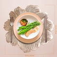 thumbnail image 2 of Round 15x15 Inch Floral Pattern Placemats Set of 4, Glossy Surface Easy to Clean Table Mats for Dining and Party, 2 of 13