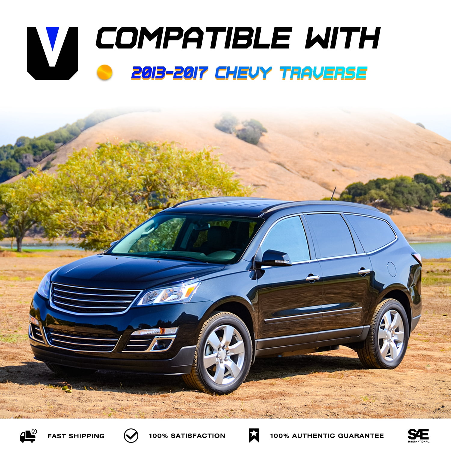 Headlights For 2013-2017 Chevy Chevrolet Traverse Left Driver Side Headlamps