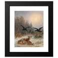 thumbnail image 2 of Moritz Müller 15x18 Black Modern Framed Museum Art Print Titled - A Fox Defends His Prey, 2 of 5