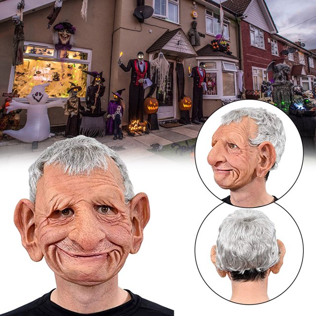 Gorro de cosplay cubierta flexible de látex para la cabeza de anciano amigable con la piel para fiesta de disfraces de Halloween ANGGREK Otros