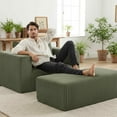 thumbnail image 3 of Timbernest Oversized Lounge Chair with Ottoman, 51" Corduroy Modular Floor Sofa with Deep Seat, Green, 3 of 6