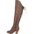 thumbnail image 3 of JOURNEE COLLECTION Womens Brown Asymmetrical Lace Spritz Round Toe Block Heel Zip-Up Heeled Boots 10 M WC, 3 of 6