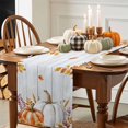 thumbnail image 3 of Thanksgiving Pumpkin Cotton Linen Table Runner, Washable Table Runners for Kitchen, Dining Room, Holiday, Home Party Table Decor, 13x60 Inches, 3 of 9