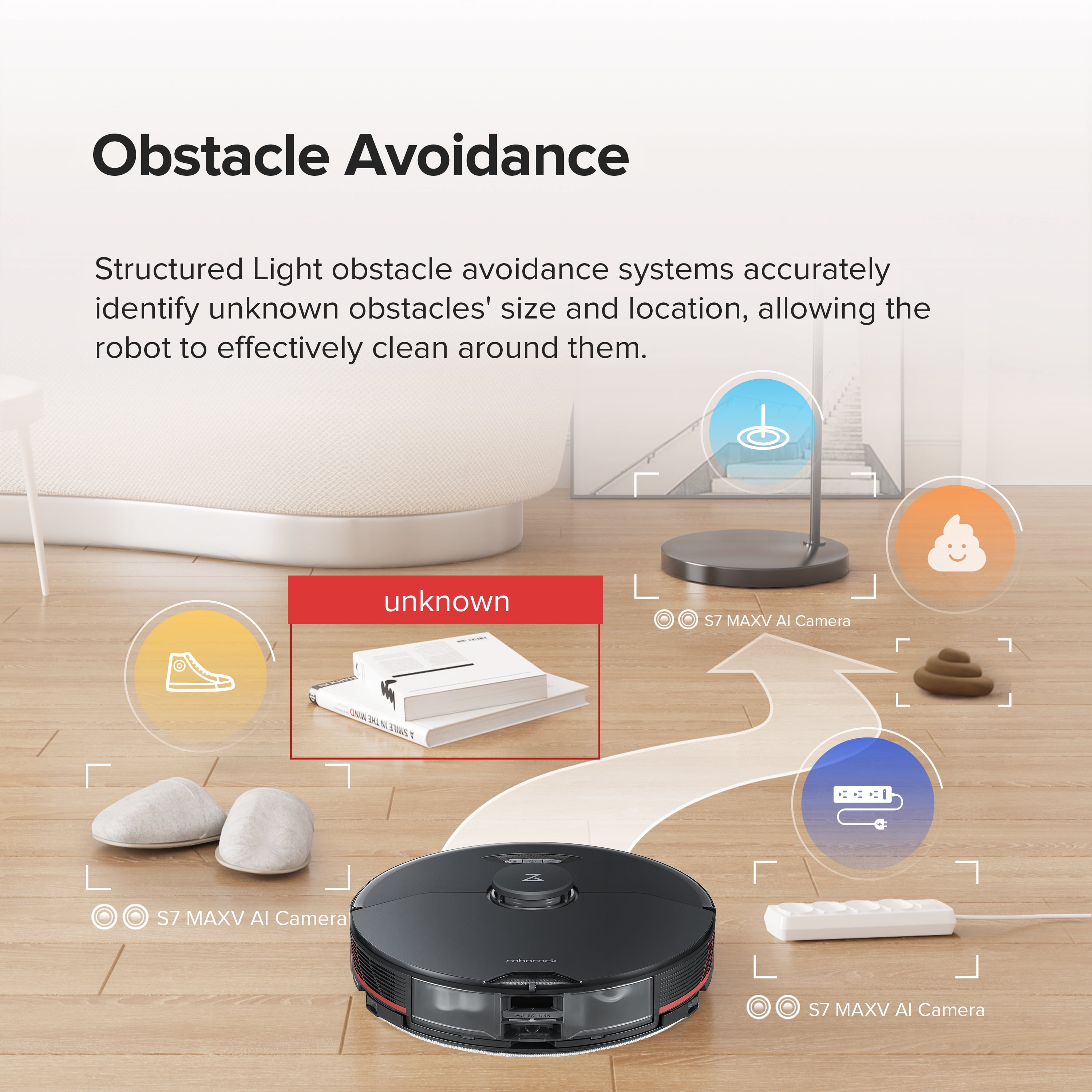  roborock S7 MaxV Plus Robot Vacuum and Sonic Mop with  Auto-Empty Dock, ReactiveAI 2.0 Obstacle Avoidance, Real-Time Video Call,  5100Pa Suction, Perfect for Pet Hair