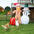 thumbnail image 6 of BSHAPPLUS® 6FT Christmas Inflatables, Snowman Gingerbread Christmas Outdoor Decorations with LED Lights, Stable Christmas Blow Up for Holiday Celebration, 6 of 14