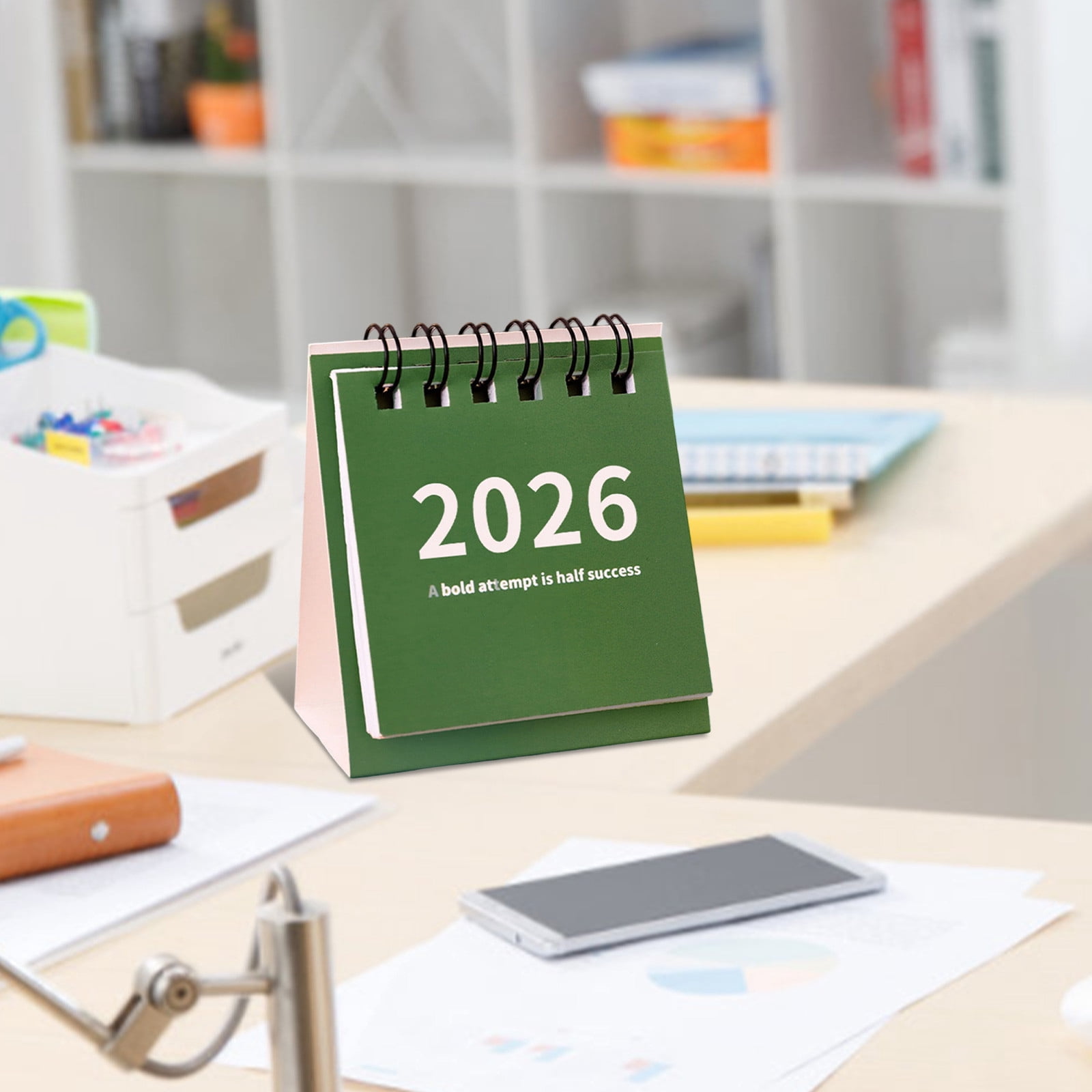 1 Packs Desk Calendar 2024-2025, Mini Punch Card Countdown Planner, Small Wind Calendar for Office Home , Portable Desktop Organizer, Academic Year Schedule Tracker, Focus Planning Management Tool