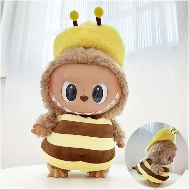 stock, solo venta de ropa, colgante de 38 cm, macarrón de tela, Labubu, Time To Chill, accesorios para muñecas, regalo de Navidad, juguetes para muñecas