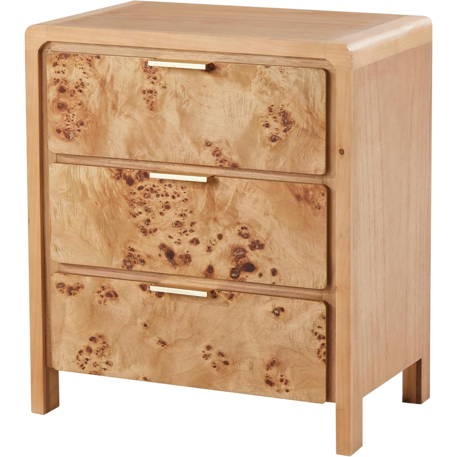 Bme Oliver Solid Wood Rattan Nightstand – Fully Assembled, Mid-Century Style, Caramel Finish 2 thumbnail image