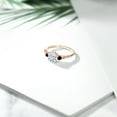 thumbnail image 4 of Gem Stone King 10K Rose Gold White  Moissanite Black Diamond and White Diamond Accent 3-Stone Engagement Ring for Women (0.97 Cttw, Round 6MM, Gemstone Birthstone, Size 9.5), 4 of 5