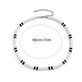thumbnail image 5 of OPOLSKI Men Necklace Black White Bicolor Polymer Clay Retro Beaded Casual Bohemia Clavicle Necklace White, 5 of 7