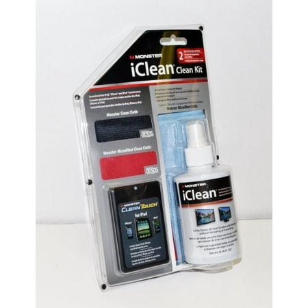 Monster iClean Alcohol and Ammonia Free Clean Kit for iPad, iPhone, and iPod (Best Way To Clean Touch Screen Computer)