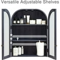 thumbnail image 4 of Arched Bathroom Wall Cabinet Over The Toilet Storage Cabinet, 23.6"x31.5" Wood Medicine Cabinet Wall Mounted with Glass Doors & Adjustable Shelf, Floating Wall Cabinet for Bathroom, Laundry, Black, 4 of 14