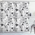 thumbnail image 1 of Ambesonne Floral Shower Curtain, Leaves Twirls Swirls Bud, 69"Wx84"L, Black and White, 1 of 3