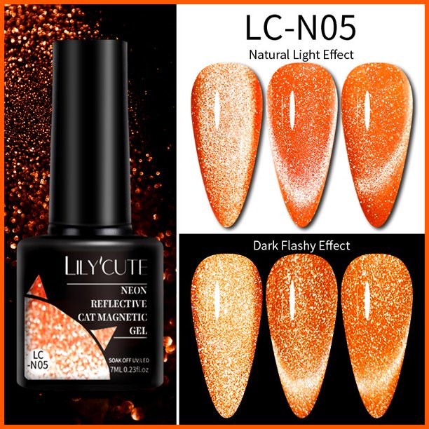 LILYCUTE-esmalte de uñas en Gel magnético 9D, barniz semipermanente Soak Off, purpurina arcoíris, gato, luz de nieve, brillante qym unisex