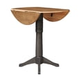 thumbnail image 3 of Wood 42 in. Round Drop Leaf Bar Height Dining Table in Hickory/Washed Coal, 3 of 7