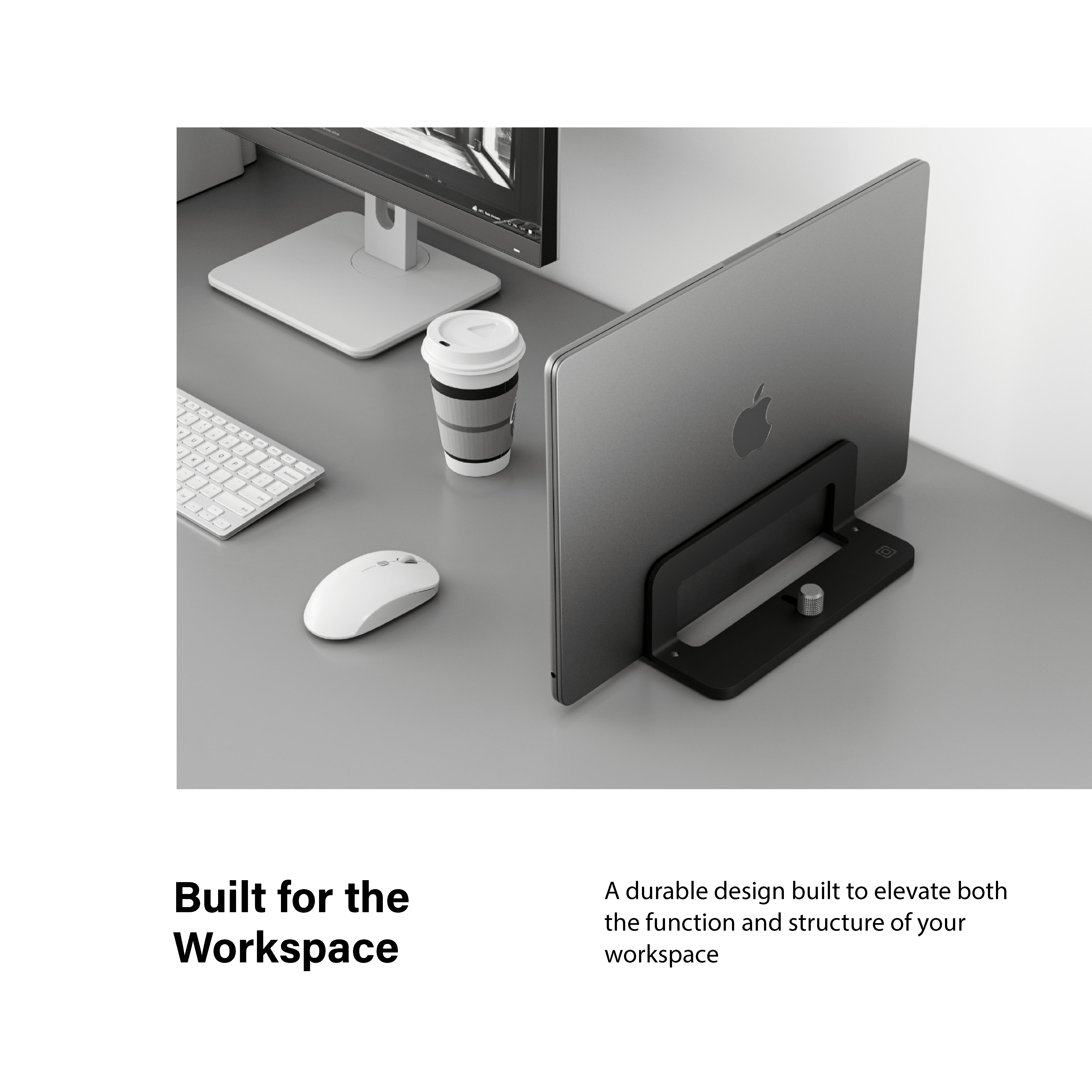 Incipio Vertical Laptop Stand with Adjustable Width, Non-slip Base and Anti-scratch Protection for Laptops, Tablets & MacBook
