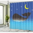 thumbnail image 5 of Ambesonne Animal Shower Curtain, Whale in Ocean and Star, 69"Wx84"L, Blue Grey and Pale Blue, 5 of 5