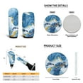 thumbnail image 6 of Yuyamidu 15 PCS Blue Marble Print Car Seat Covers and Floor Mats Sea Turtle Steering Wheel Cover Seatbelt Strap Pad Cup Coasters Handbrake Cover Set, 6 of 6