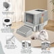 thumbnail image 4 of Arenero Acero Inoxidable, Stainless Steel Litter Box Claro Grande Gris Claro, 28 L Arenero para Gato, Arenero para Gato con Cuchara y Filtro, 4 of 6