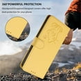 thumbnail image 6 of Wallet Leather Case For iPhone 17 Pro 6.3",with Card Holder,wristband, Shockproof Kickstand Embossed Love Cat Phone Case,Yellow,For iPhone 17 Pro, 6 of 8