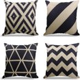 thumbnail image 1 of Linen printed pillowcase four piece set comfortable soft home decor detachable pillowcase, 1 of 4