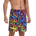 thumbnail image 2 of Fuzoiu Vintage Audio Cassettes Print Pajama Shorts for Men, Men's Pajama Bottoms,Mens Lounge Sleepwear,Pajama Pants with Pocket-4X-Large, 2 of 6