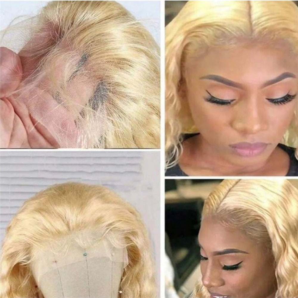 Human Hair 13x4 Lace Front Wig Deep Wave #613 Lace Frontal Wig Pre Plucked
