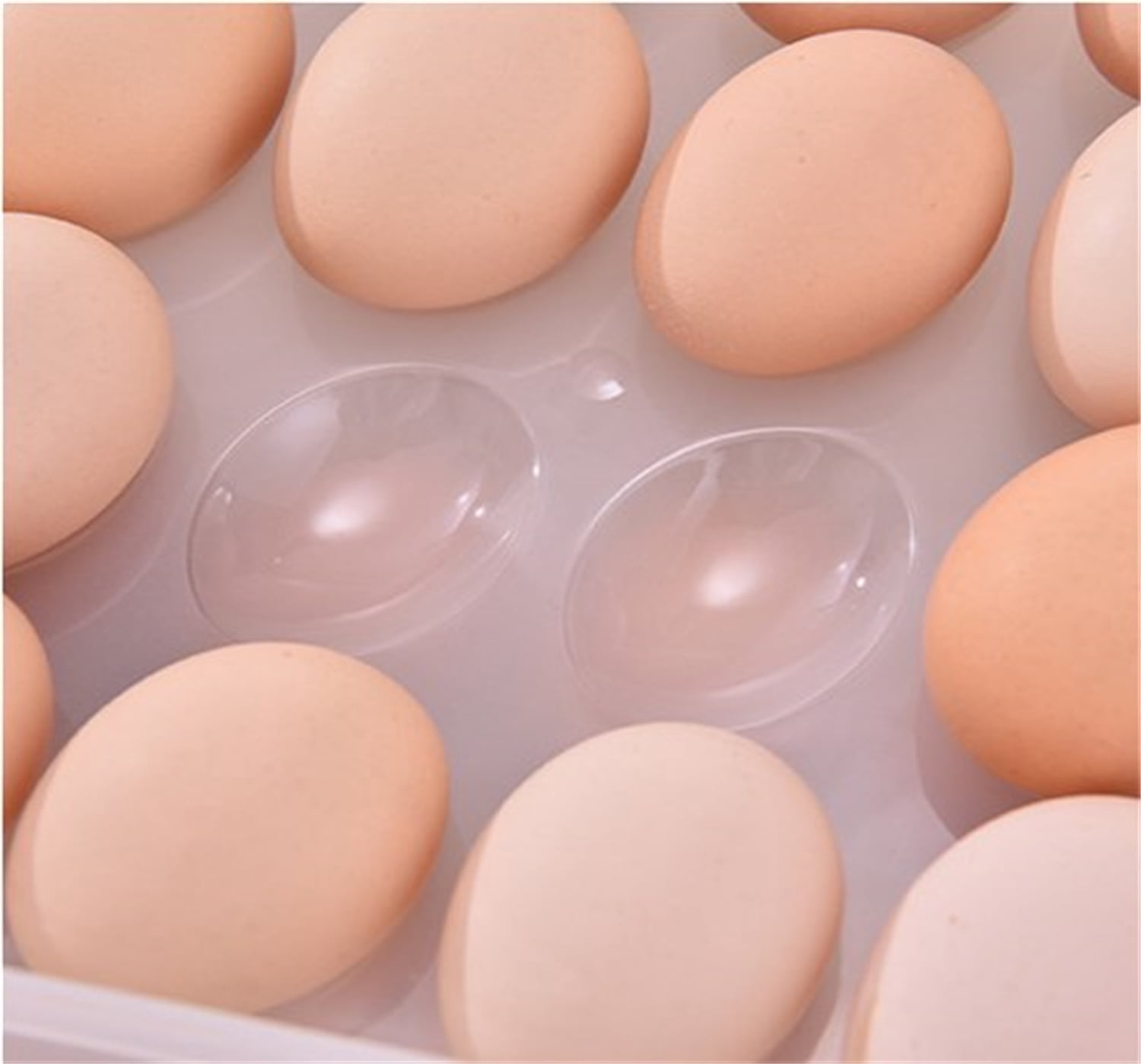 Egg Containers with Lid,Happon 2 Pack Plastic Egg Holder,Storage Container for Fridge,Portable Reusable Stackable Egg Tray Platter Countertop Easter Camping Refrigerator Supplies