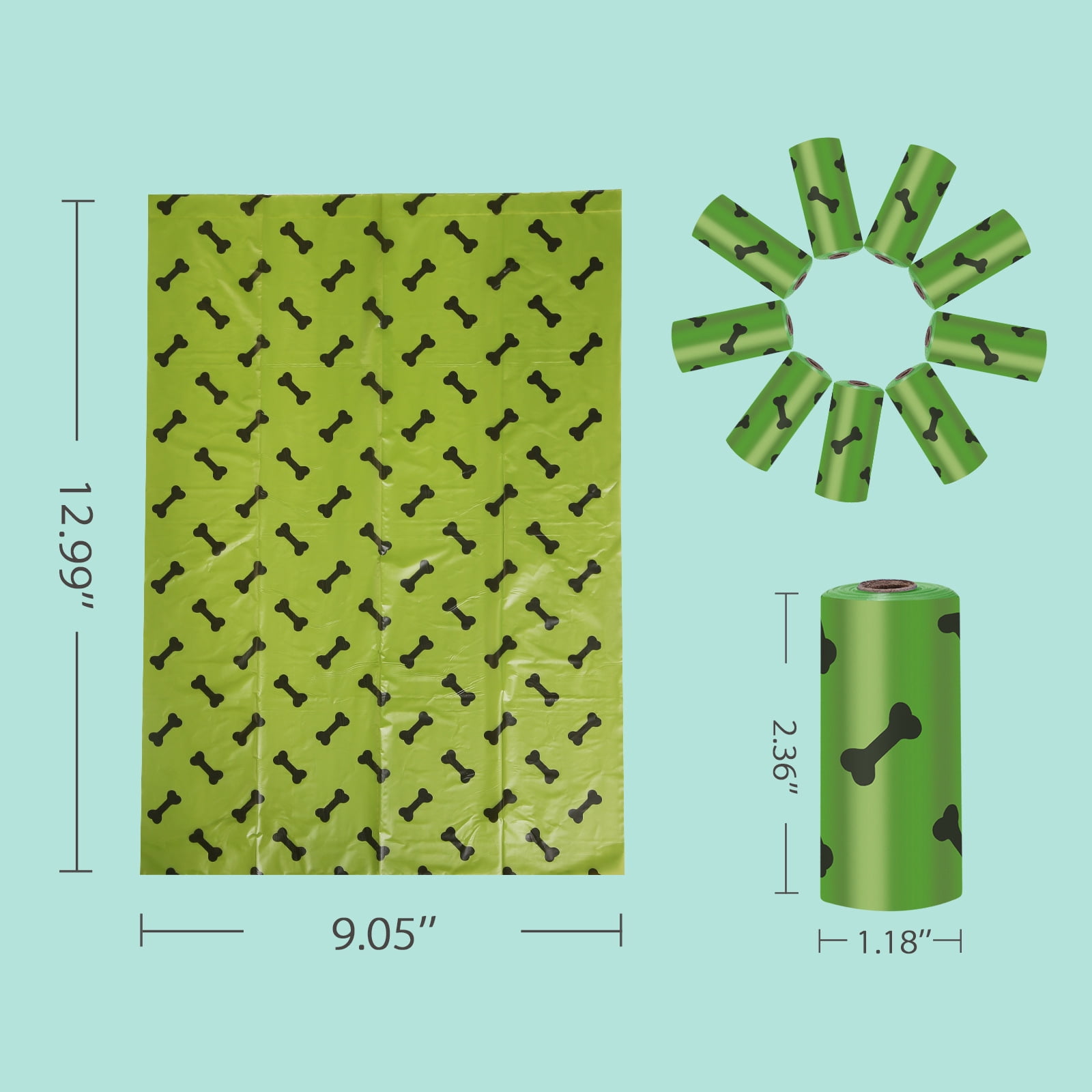 Dog Poo Bags - 540 Counts Biodegradable Poop Bags Refill Rolls For Dogs