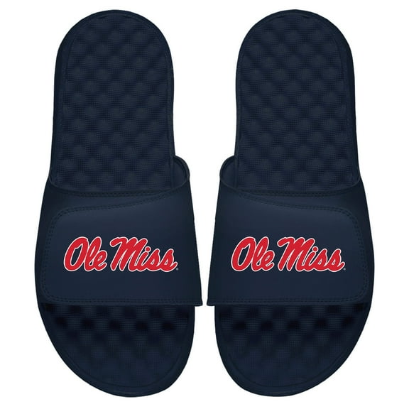 Youth ISlide Navy Ole Miss Rebels Primary Logo Slide Sandals