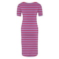 thumbnail image 4 of Zwiiyzr 2025 Women's Maternity Dress Striped Slim Short Sleeve Tank Dresses Scoop Neck Pregnancy Bodycon Dress for Casual Wear Hot Pink, 4 of 7