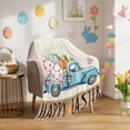thumbnail image 3 of Throw Blanket Fleece Throw Blanket 50x80in, Easter Bunny Colorful Eggs on Truck Soft Lightweight Bed Blankets Flower on Linen and Wooden Fuzzy Couch Blankets for All Season, 3 of 9
