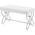thumbnail image 3 of Banc Finition Cuir Synthétique Blanc et Léger Violet, 3 of 5